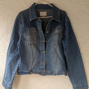 Women's Blue Denim Jean Jacket - Classic Button-Front
